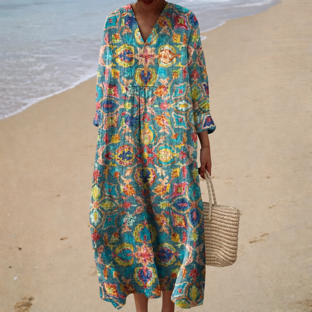 MYKONOS | Long Bohemian Print Dress