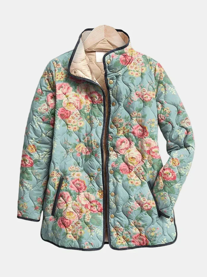 Clementine | Celadon Rose Quilted Jacket
