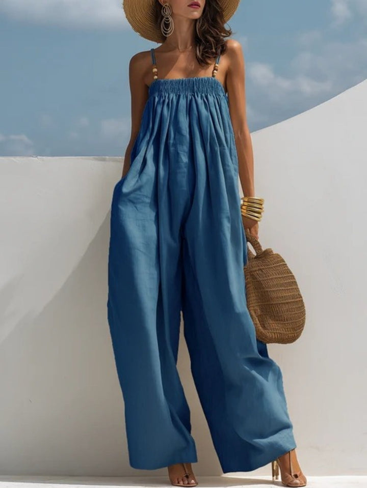 Monica | Wide Leg Denim Jumpsuit
