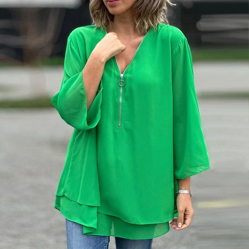 Lorelai | Chiffon Zip Blouse
