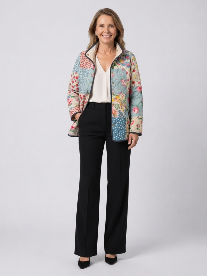 Cecily | Floral Patchwork Quilted Jacket