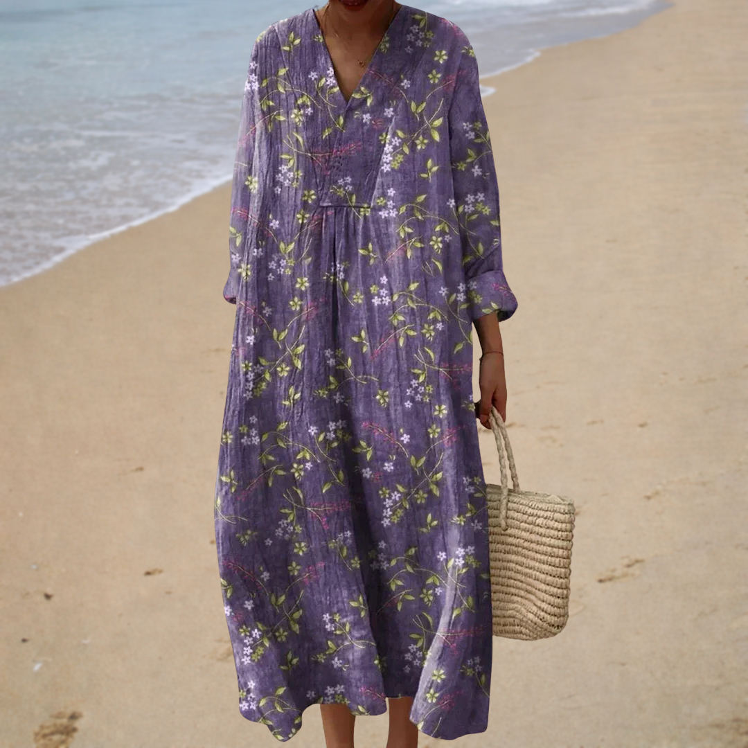 Floral | Long Sleeve Long Dress