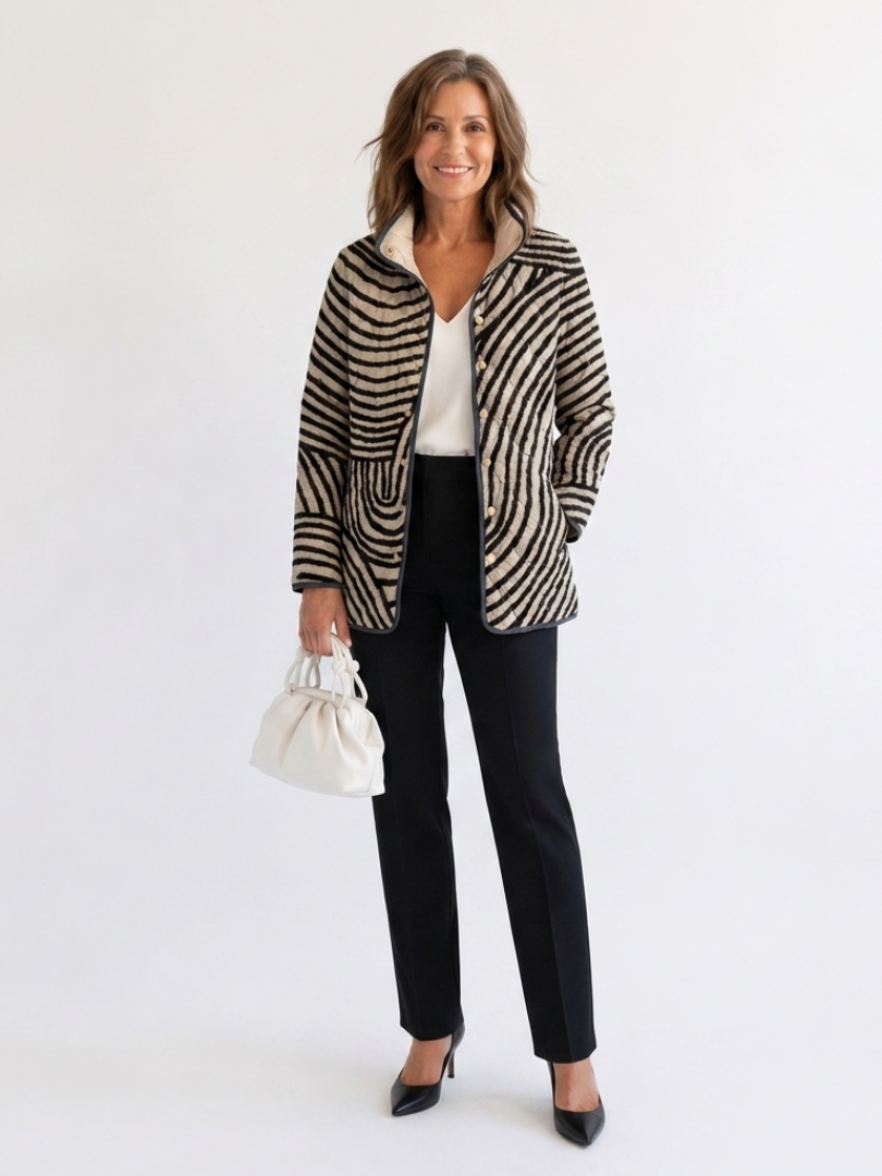 Enid | Hand-Drawn Circle Quilted Jacket