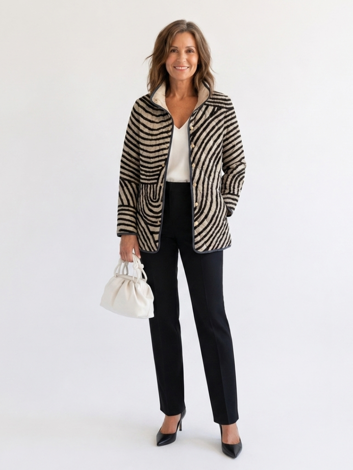 Enid | Hand-Drawn Circle Quilted Jacket