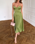 Liora | Elegant Midi Dress Without Straps