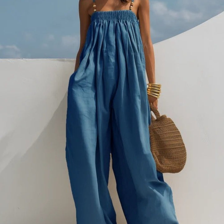 Monica | Wide Leg Denim Jumpsuit