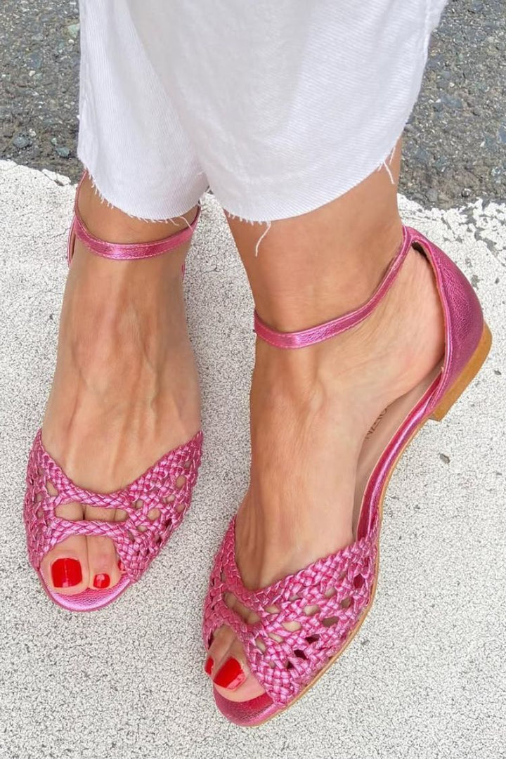 SANTORINI | GOLDEN WOVEN SANDALS