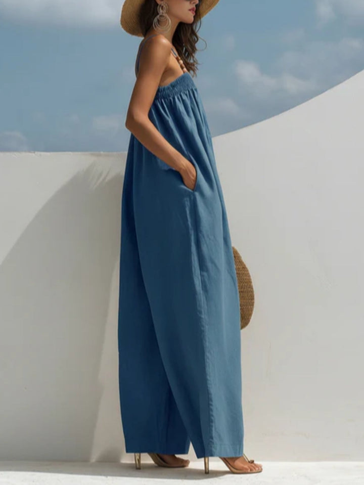 Monica | Wide Leg Denim Jumpsuit
