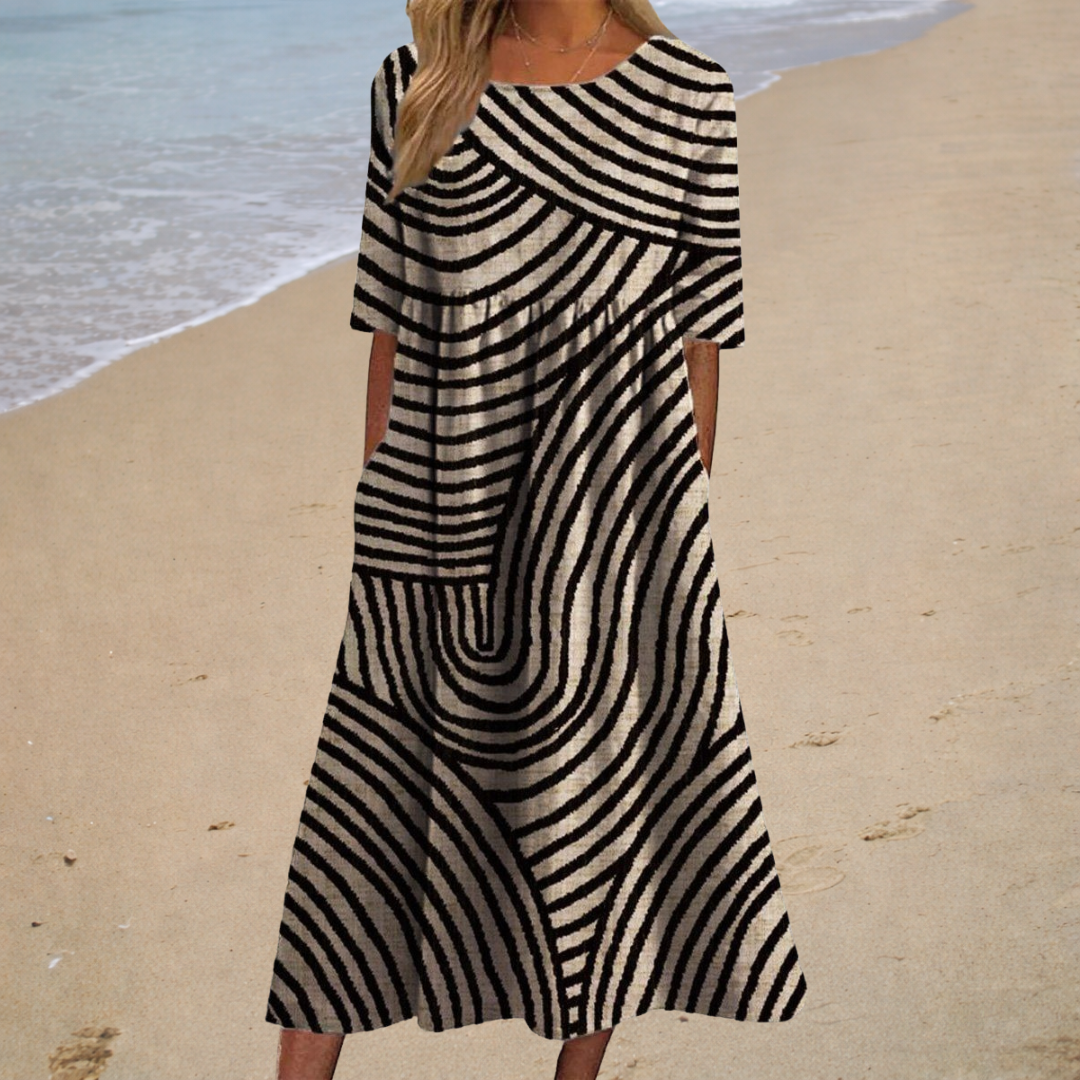 Romantic | Soft Round-Neck Midi Dress