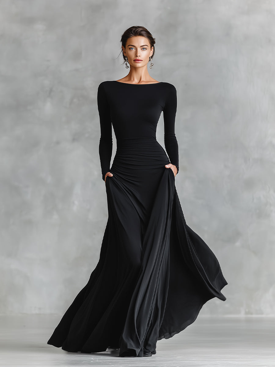 Rubi | Elegant Black Maxi Dress