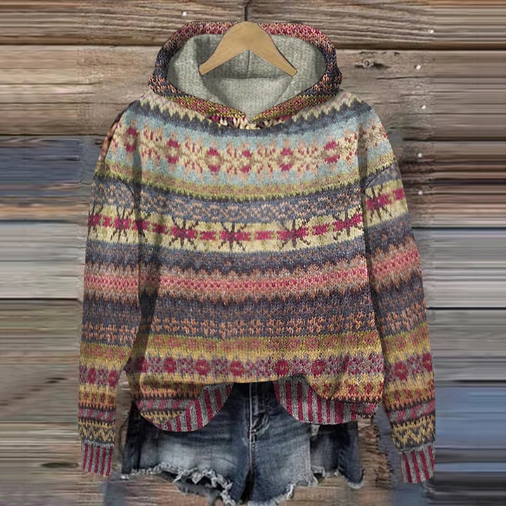 Gaby | Ethnic Retro Hooded Jumper