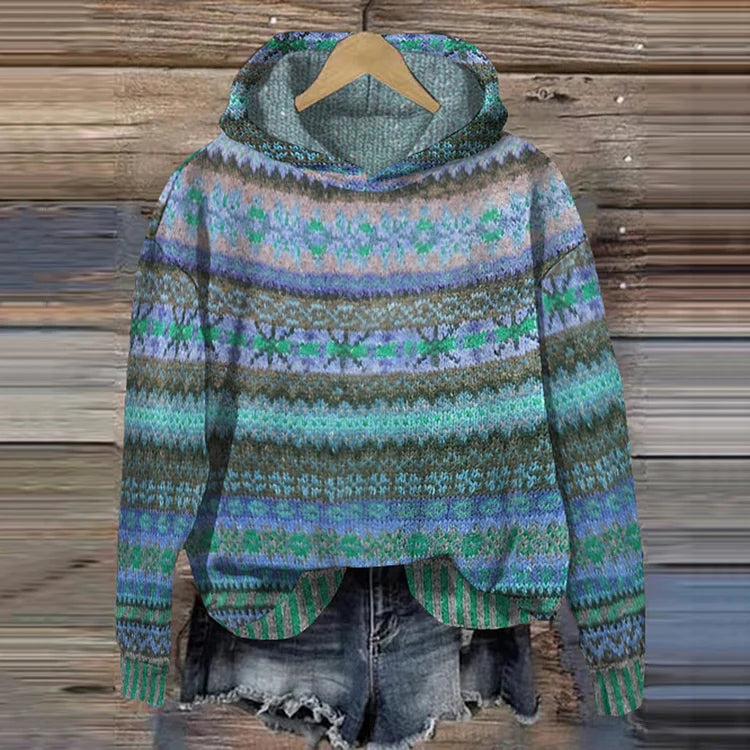 Gaby | Ethnic Retro Hooded Jumper