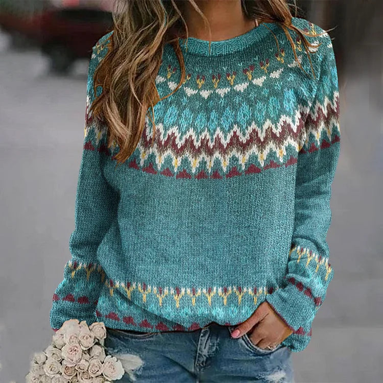 Regina | Jumper with Retro Wool Pattern
