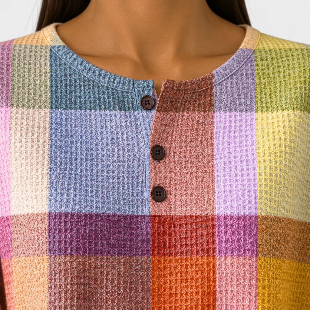 Adele | Jumper with Colourful Check Pattern