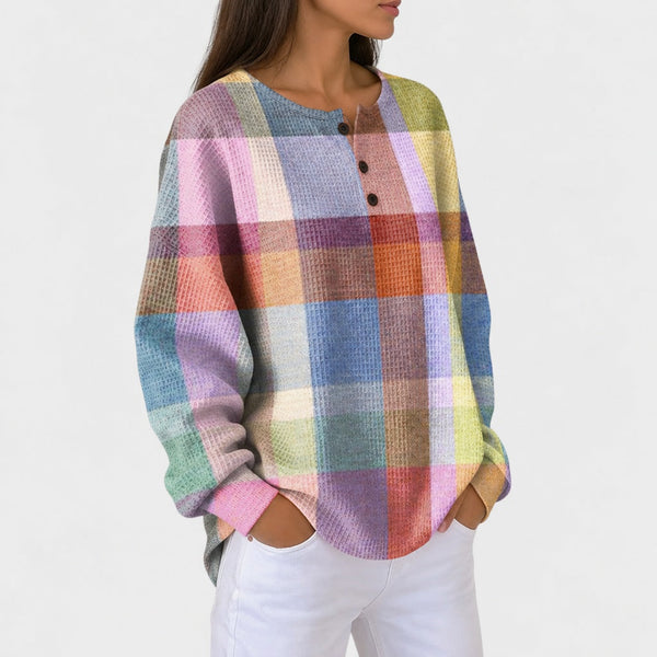 Adele | Jumper with Colourful Check Pattern