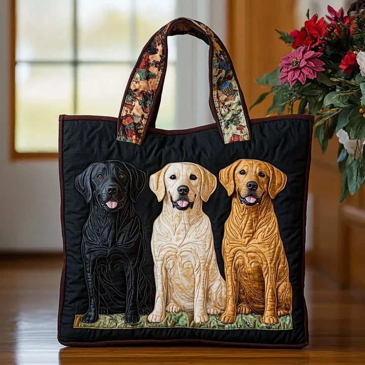 Handcrafted Three Labrador Design Handbag