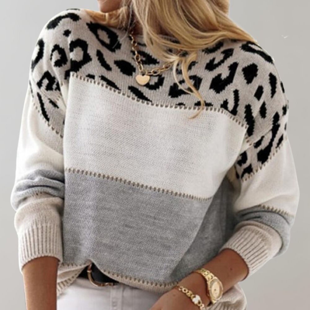 Senna | Pullover and Knitwear with Leopard Accent