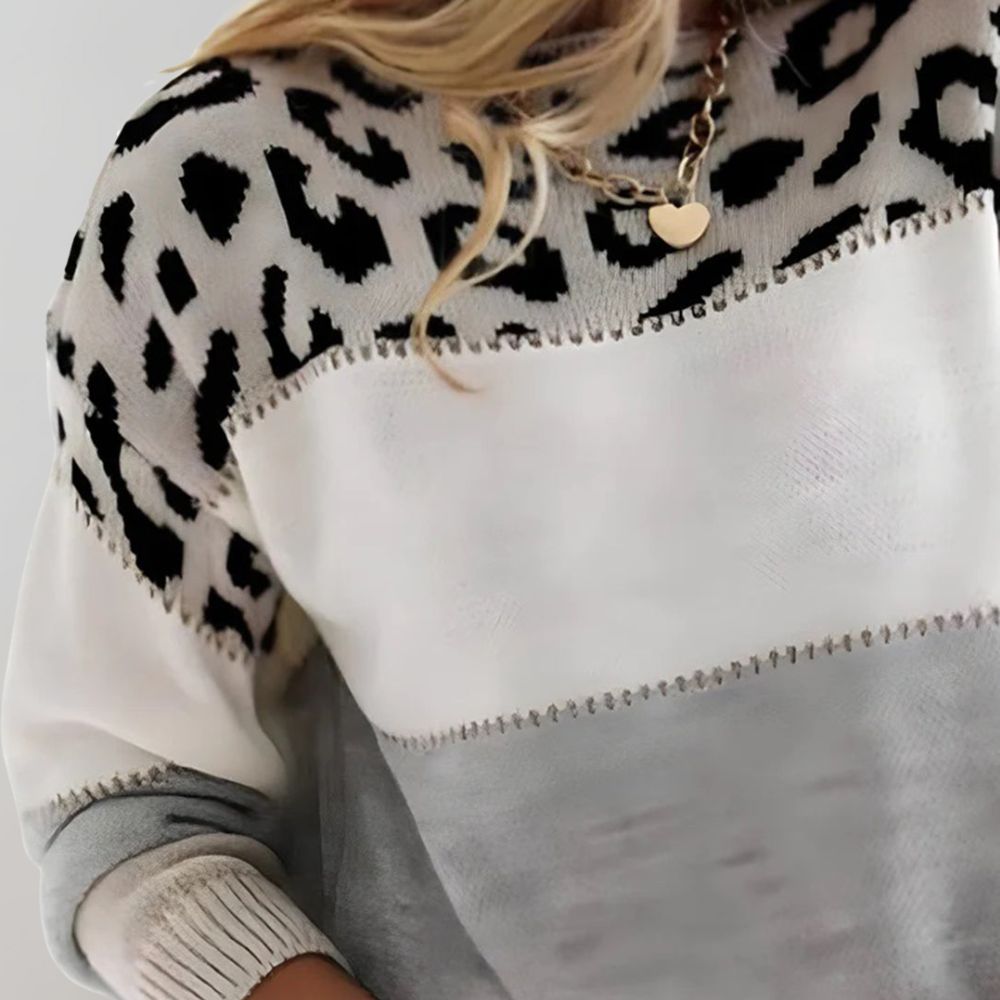 Senna | Pullover and Knitwear with Leopard Accent