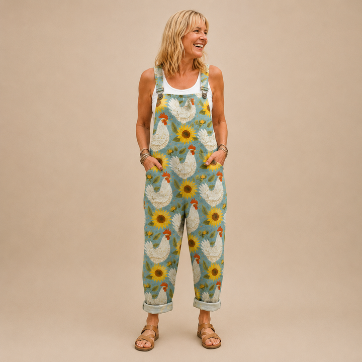 Comfortable Printed Dungarees