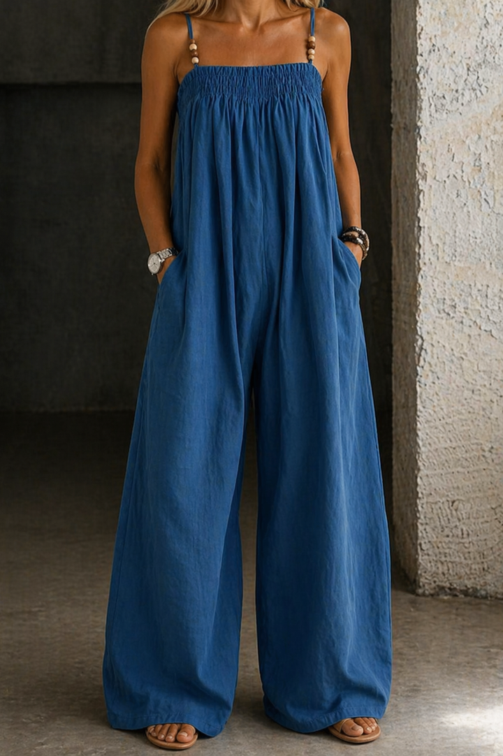 Monica | Wide Leg Denim Jumpsuit