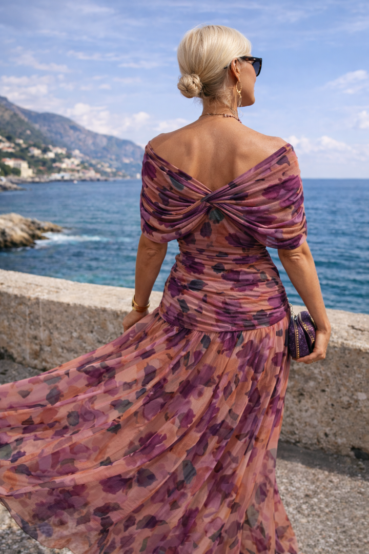 Elegant Maxi Party Dress with Sweetheart Neckline