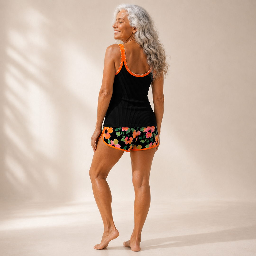 Valeria - Elegant Tankini with Floral Shorts