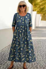 Eliza | Relaxed Midi Dress - Effortless Elegance, Everyday Comfort