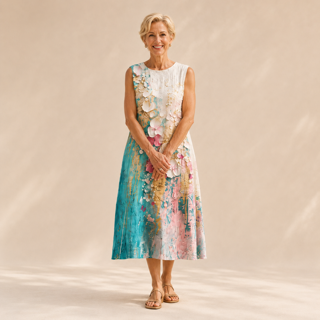 Pictorial Print | Balloon Midi Dress