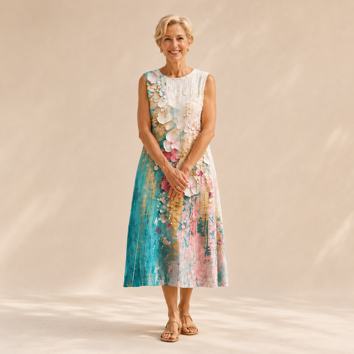 Pictorial Print | Balloon Midi Dress