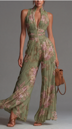 Zineb | Pleated Floral Jumpsuit