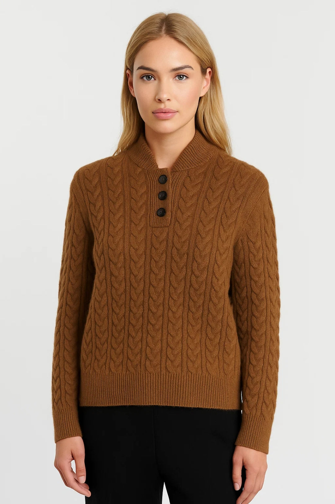 Ysella | Cable-Knit Cardigan With Buttons