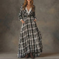 Marisela | Belted Check Maxi Dress