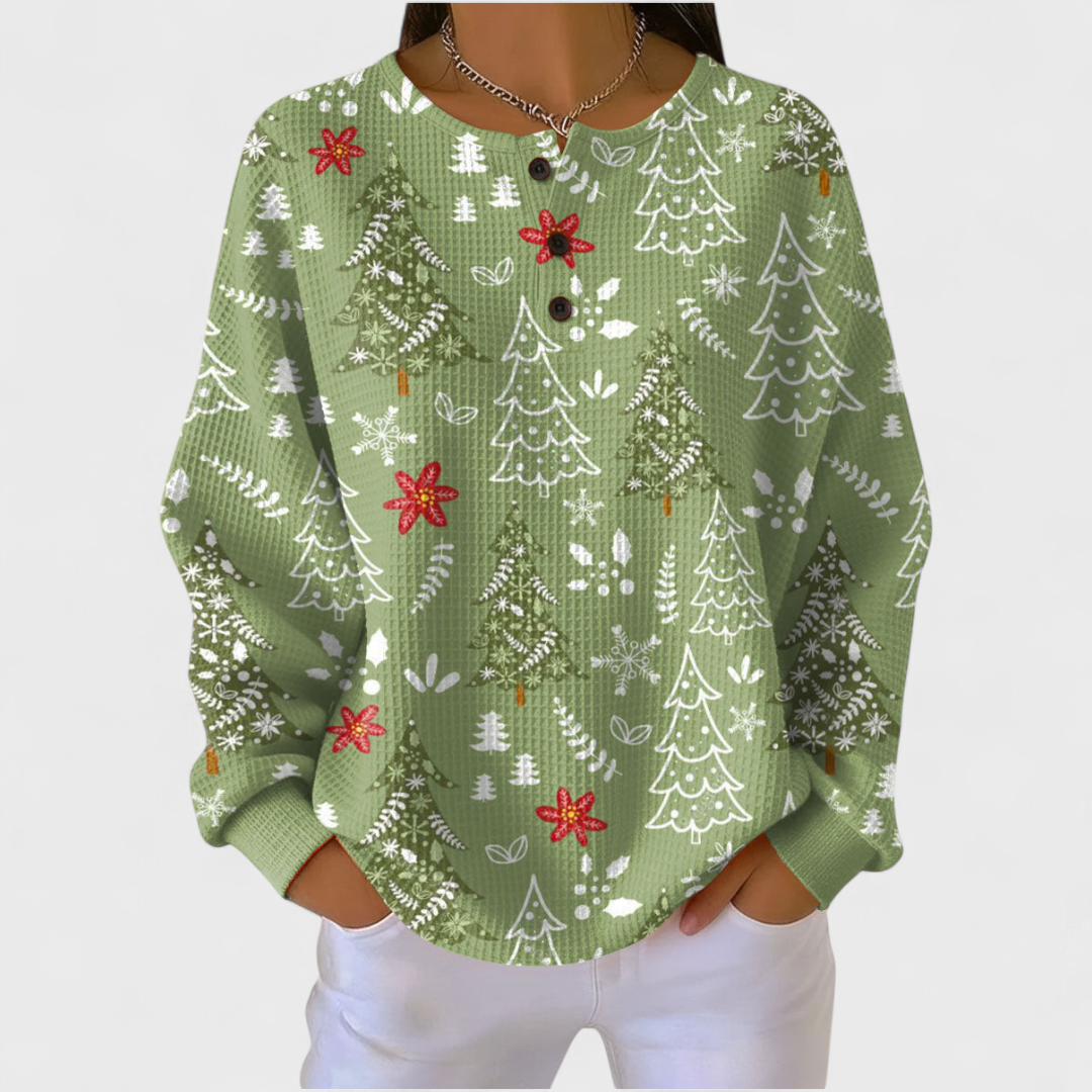 Emilia | Pullover with Christmas Tree Pattern