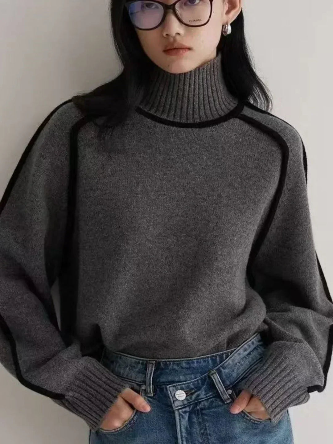Carine | Elegant Jumper with High Neck