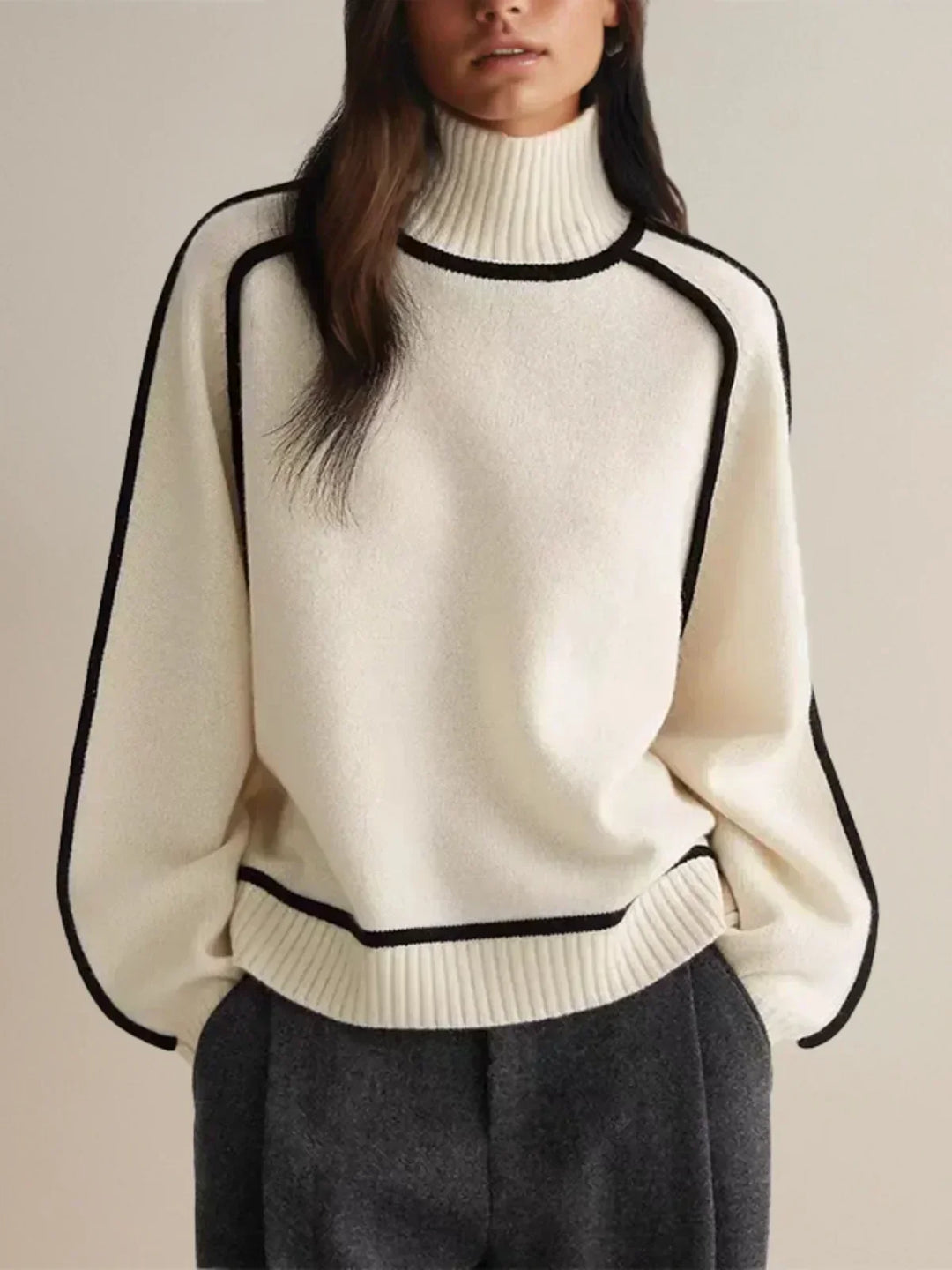 Carine | Elegant Jumper with High Neck