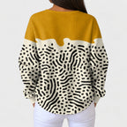 Liv | Yellow and White Jumper with Animal Print
