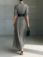 Zahara | Belted Pleated Maxi Dress