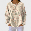 Matilda | Cream Coloured Jumper with Delicate Christmas Tree Pattern