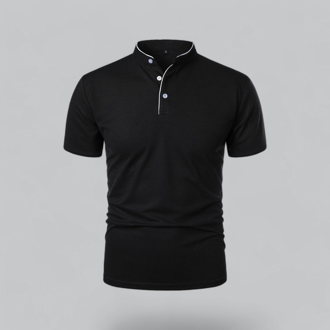 Arthur | Collarless Polo Shirt