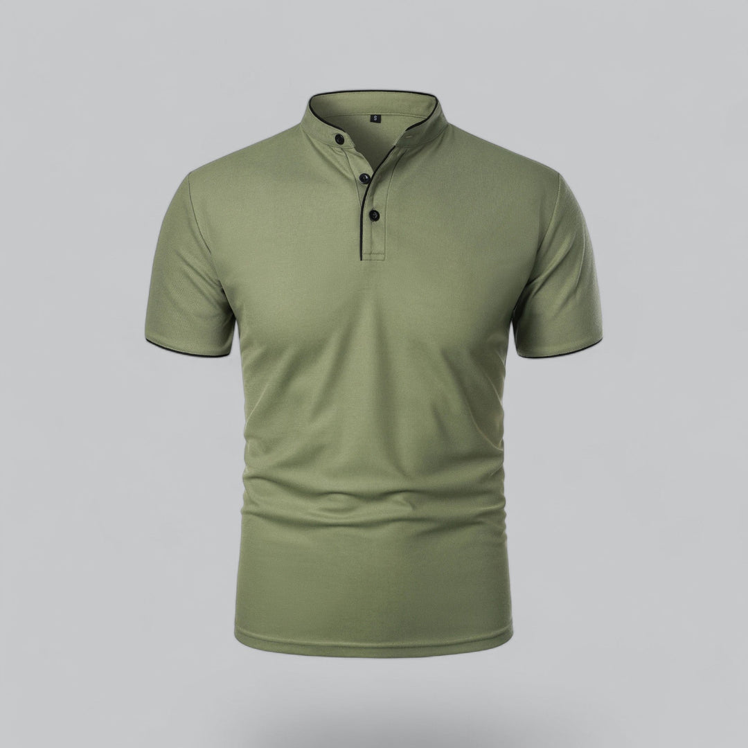 Arthur | Collarless Polo Shirt