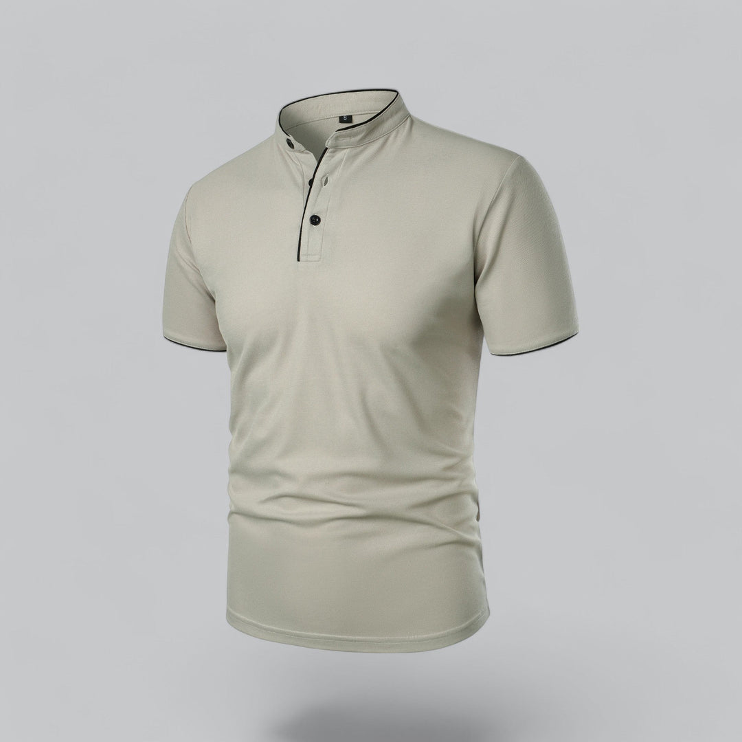 Arthur | Collarless Polo Shirt