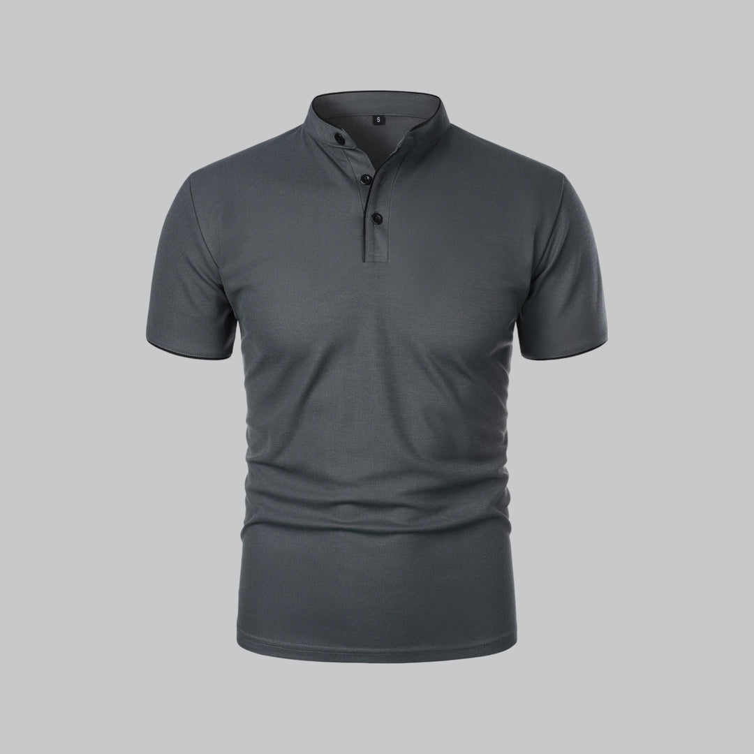 Arthur | Collarless Polo Shirt