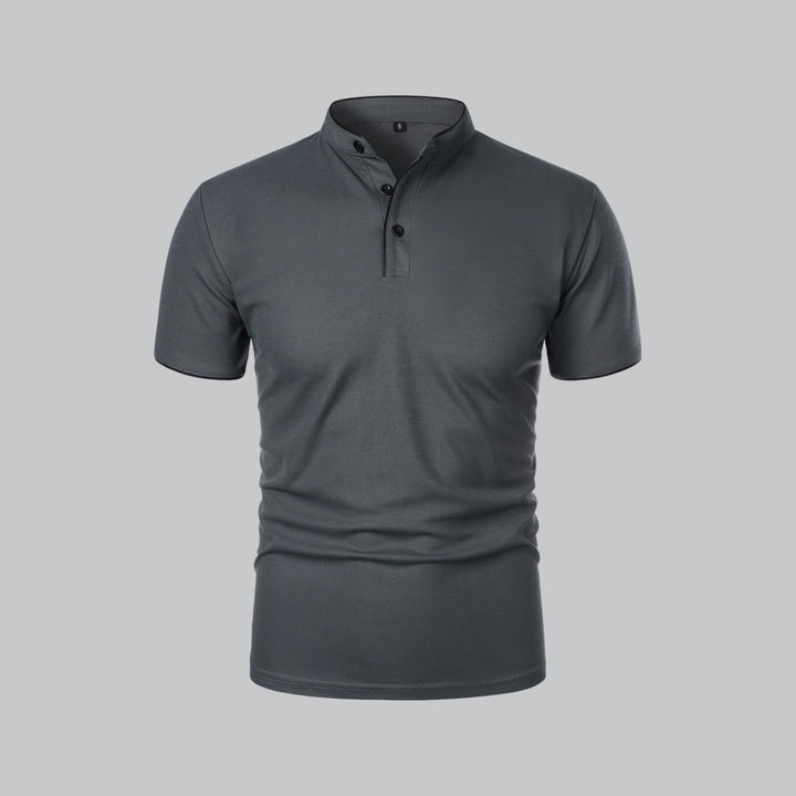 Arthur | Collarless Polo Shirt