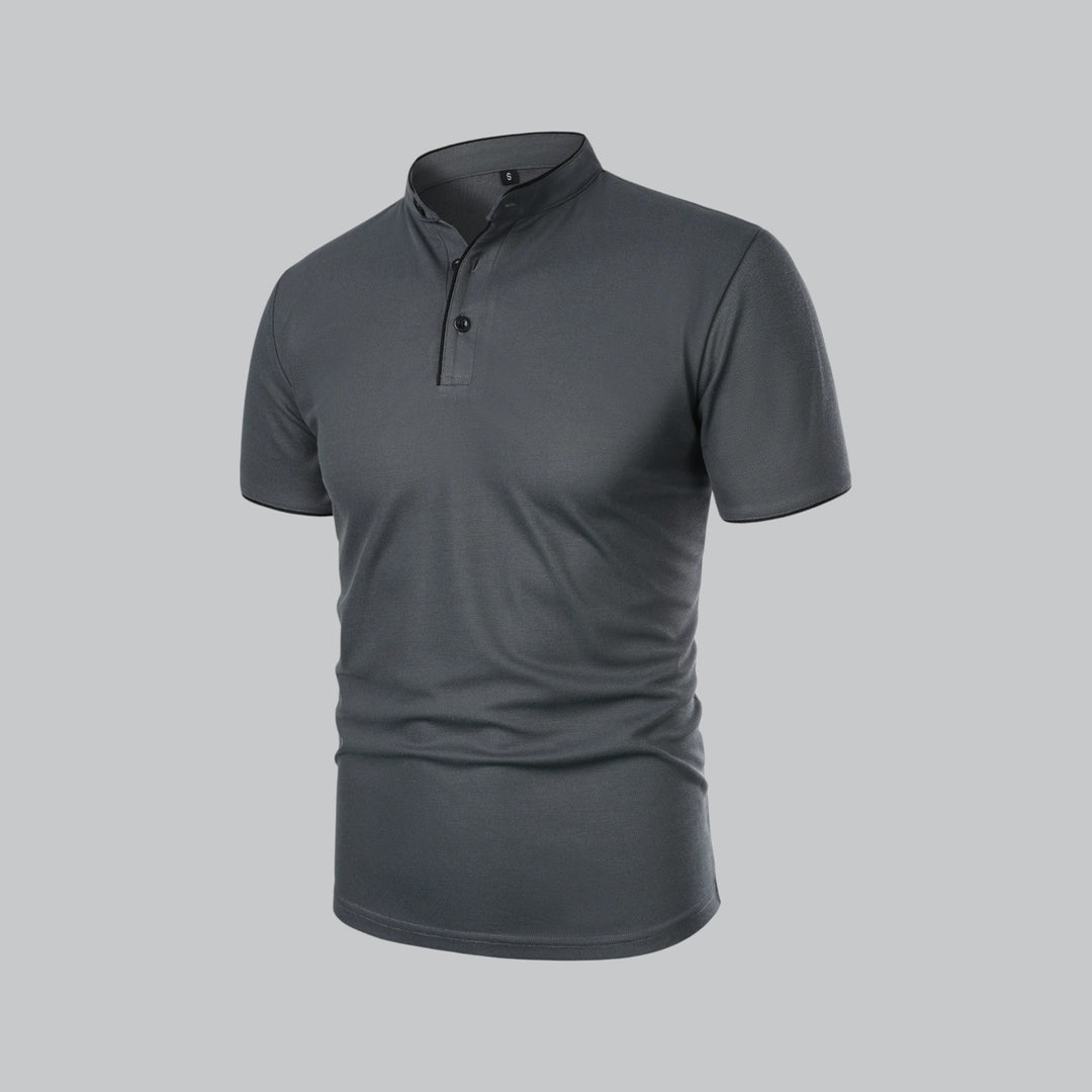Arthur | Collarless Polo Shirt