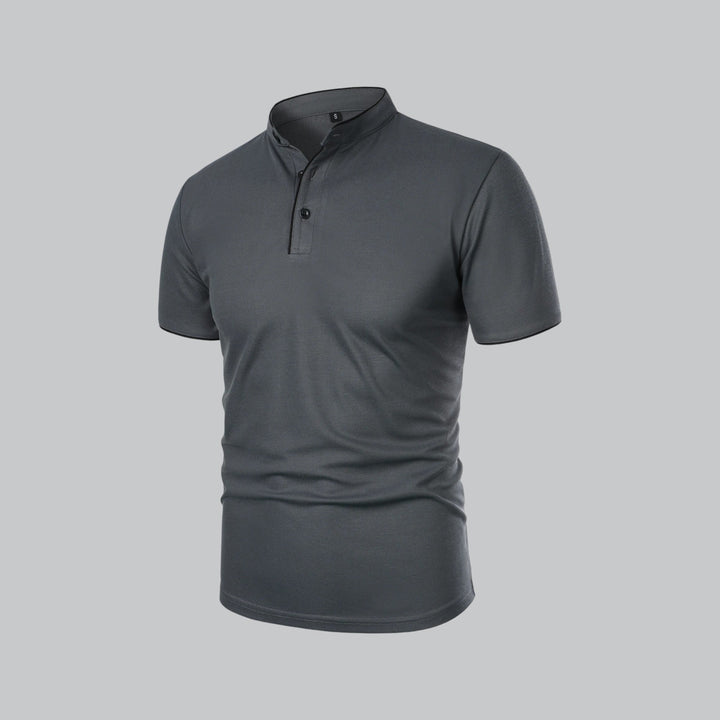 Arthur | Collarless Polo Shirt
