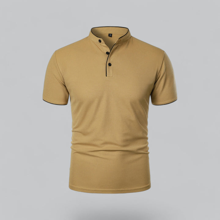 Arthur | Collarless Polo Shirt