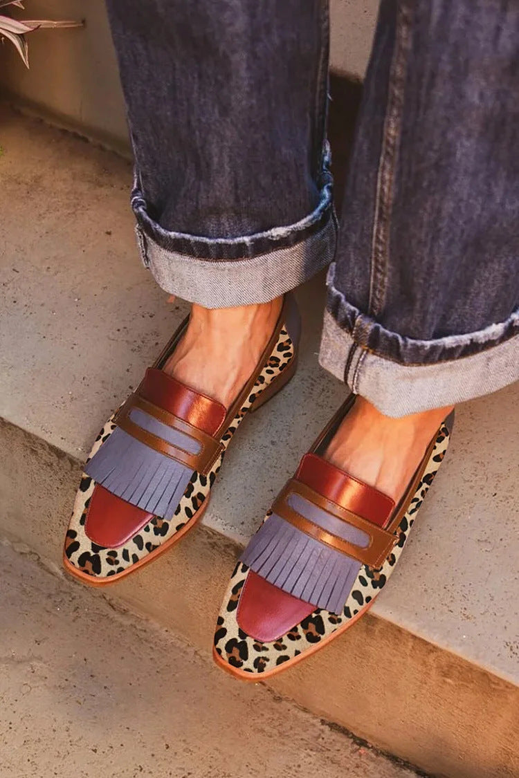 Zelda - Elegant Leopard Print Moccasins