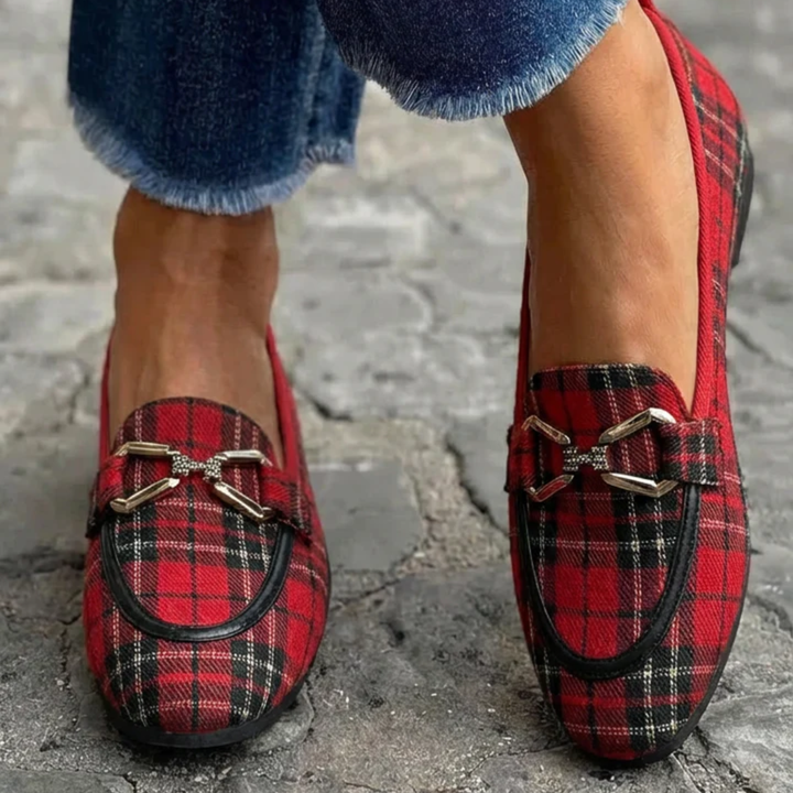 Rowan - Golden Checked Moccasins