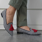 Sasha | Houndstooth Fringe Flats