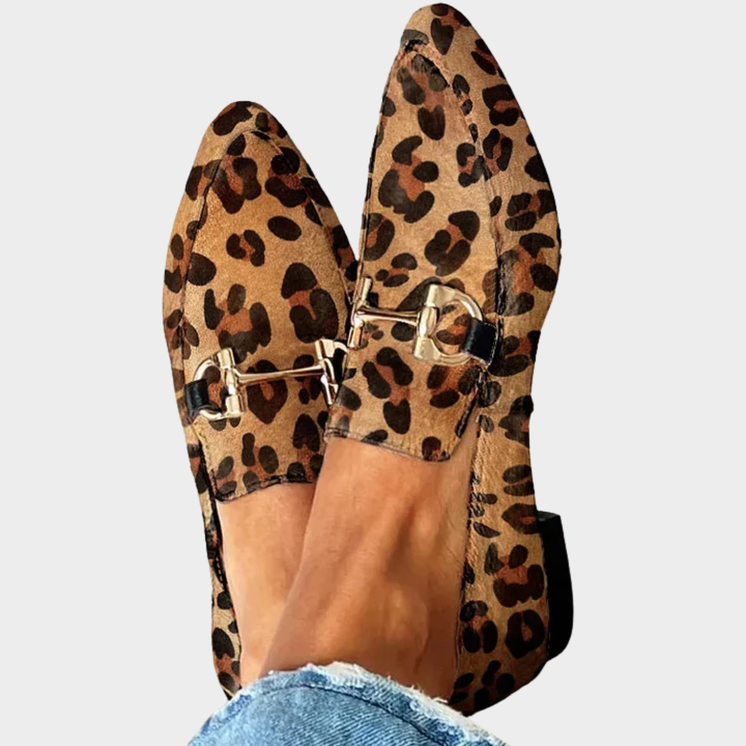 Gia - Elegant Leopard Print Moccasins